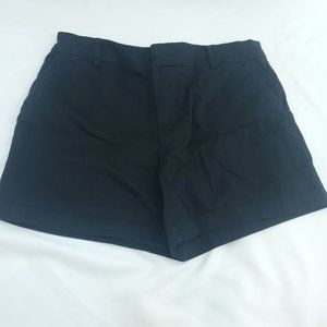 Jones New York Womens Black Flat Front Slash Pockets Chino Shorts Size 8